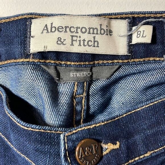 Abercrombie & Fitch Womens Erin Stretch Jeans Skinny Dark Wash Blue Size 8 Long - Picture 6 of 10